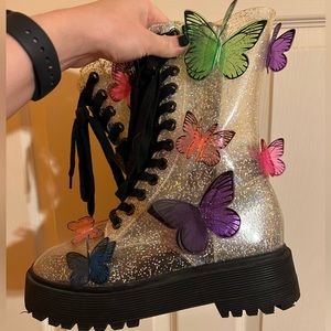 Dollskill club exx terrarium butterfly boots